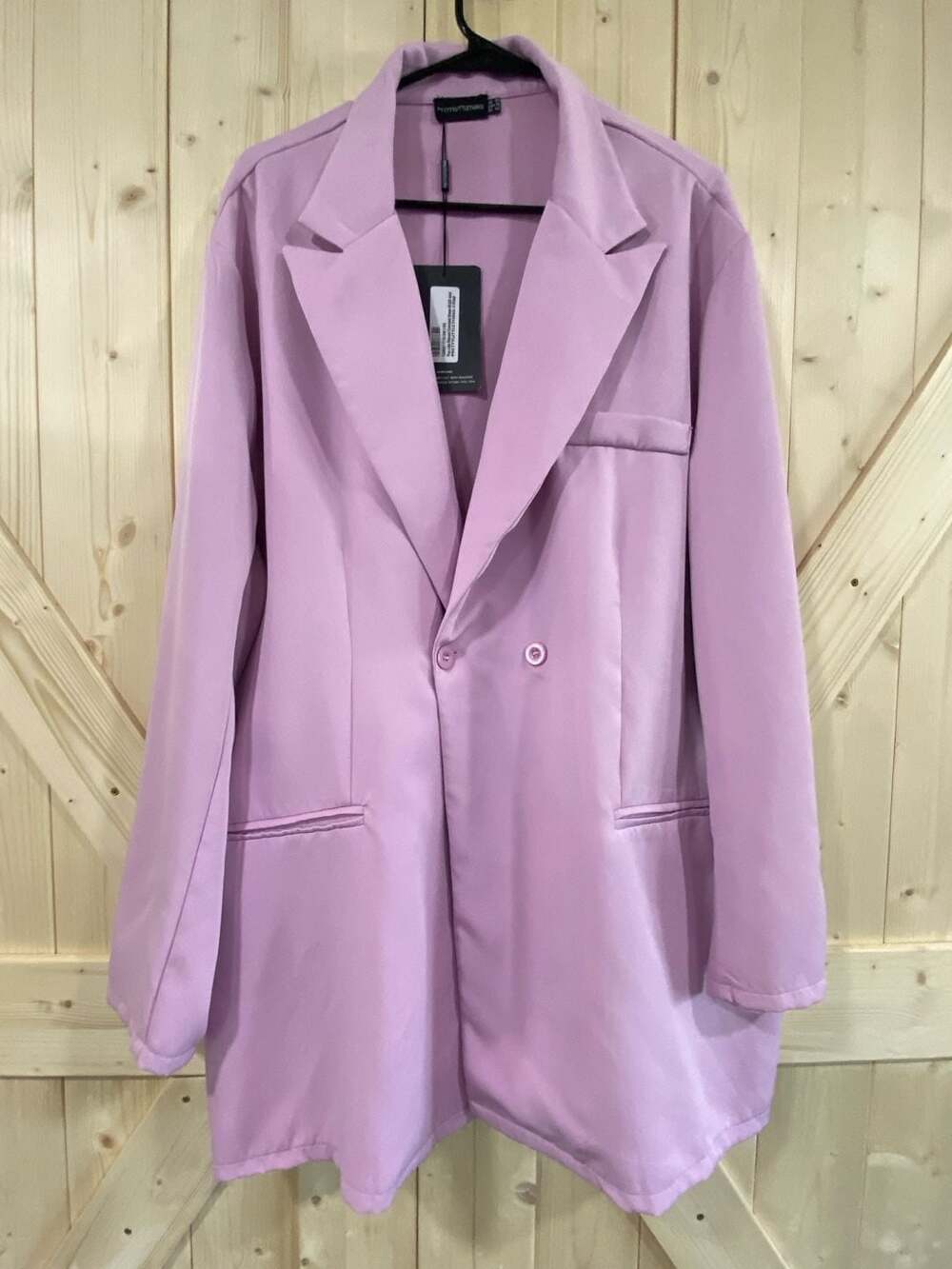 PrettyLittleThing Plus Lilac Relaxed Oversized Blazer size 16